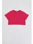 Regular Fit Kısa Kollu Kadın Crop Tişört - Pembe Pembe - Xs 2