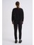 Uzun Kollu Kadın Crop Sweatshirt - Siyah Siyah - S 3