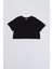 Regular Fit Kısa Kollu Kadın Crop Tişört - Siyah Siyah - Xs 2