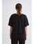 Regular Fit Kısa Kollu Kadın Crop Tişört - Siyah Siyah - Xs 3