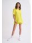 Regular Fit Kısa Kollu Kadın Tişört - Sarı Sarı - S 1