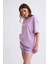 Cepli Regular Fit Bağcıklı Kadın Şort - Lila Lila - Xs 4