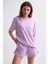 Cepli Regular Fit Bağcıklı Kadın Şort - Lila Lila - Xl 1