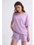 Cepli Regular Fit Bağcıklı Kadın Şort - Lila Lila - Xl 3