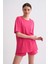 Cepli Regular Fit Bağcıklı Kadın Şort - Pembe Pembe - Xs 3