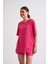 Cepli Regular Fit Bağcıklı Kadın Şort - Pembe Pembe - Xs 4