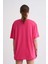 Regular Fit Kısa Kollu Kadın Tişört - Pembe Pembe - Xs 3