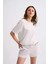 Cepli Regular Fit Bağcıklı Kadın Şort - Ekru Ekru - Xs 1