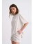 Cepli Regular Fit Bağcıklı Kadın Şort - Ekru Ekru - Xs 3