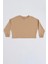 Uzun Kollu Kadın Crop Sweatshirt - Bej Bej - Xs 2