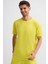 %100 Pamuk Kısa Kollu Erkek Tişört - Sarı Sarı - Xl 5