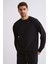 Uzun Kollu Yuvarlak Yaka Erkek Sweatshirt - Siyah Siyah - Xl 3