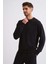 Uzun Kollu Yuvarlak Yaka Erkek Sweatshirt - Siyah Siyah - Xl 5