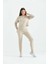 Bej Yumoş Kumaş Örme Pijama Takımı 1