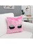 Peluş Kirpik Kırlent Kılıfı Pembe 40 x 40 Cm 1
