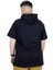 Büyük Beden T-Shirt Kapşonlu Barcode 22178 Lacivert 2