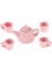 5pcs 1/12 Dollhouse Minyatürleri Yemek Porsu Porselen Kiti Pembe 1