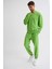 Organik Uzun Kollu Yuvarlak Yaka Erkek Sweatshirt Yeşil Yeşil Xxl 1