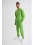 Organik Uzun Kollu Yuvarlak Yaka Erkek Sweatshirt Yeşil Yeşil Xl 5