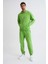 Organik Kapüşonlu Uzun Kollu Erkek Sweatshirt Yeşil Yeşil Xxl 1