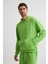 Organik Kapüşonlu Uzun Kollu Erkek Sweatshirt Yeşil Yeşil Xxl 3