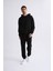 Organik Kapüşonlu Uzun Kollu Erkek Sweatshirt Siyah Siyah Xxl 1