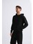 Organik Kapüşonlu Uzun Kollu Erkek Sweatshirt Siyah Siyah Xxl 3