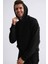 Organik Kapüşonlu Uzun Kollu Erkek Sweatshirt Siyah Siyah Xxl 5