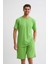 Organik Cepli Regular Fit Erkek Bermuda Şort Yeşil Yeşil Xxl 1