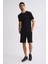 Organik Cepli Regular Fit Erkek Bermuda Şort Siyah Siyah Xxl 3
