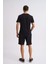 Organik Cepli Regular Fit Erkek Bermuda Şort Siyah Siyah Xl 5