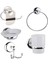 5'li Vidalı Banyo Aksesuar Seti, Kağıtlık+Havluluk+Sabunluk+Diş Fırçalık+Bornozaskılığı 1