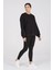 Giyim Basic Oversize Termal Sweatshirt Siyah 1
