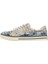 Kadın Vegan Deri Bej Sneakers - Watercolor and Sailors Tasarım 3