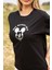 Siyah Varak Baskılı T-Shirt 1