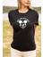 Siyah Varak Baskılı T-Shirt 4