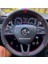 Skoda Octavia Dikmeli Direksiyon Kılıfı Alkantra Karbon Kırmızı 2