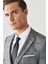 ALTINYILDIZ CLASSICS Erkek Gri Ekstra Slim Fit Dar Kesim Mono Yaka Kareli Takım Elbise 4