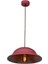 Rsylight Retro Metal Dekoratif Pembe Içi Beyaz Rustik Tekli Sarkıt Avize Çap 30 cm 1