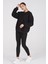 Giyim Basic Oversize Termal Sweatshirt Siyah 2