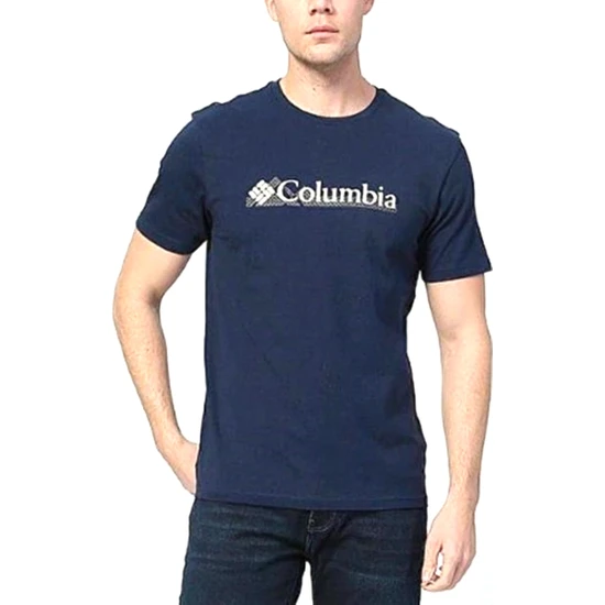 Columbia Csc M Lakeside Badge Erkek Lacivert Outdoor Tişört CS0232-466