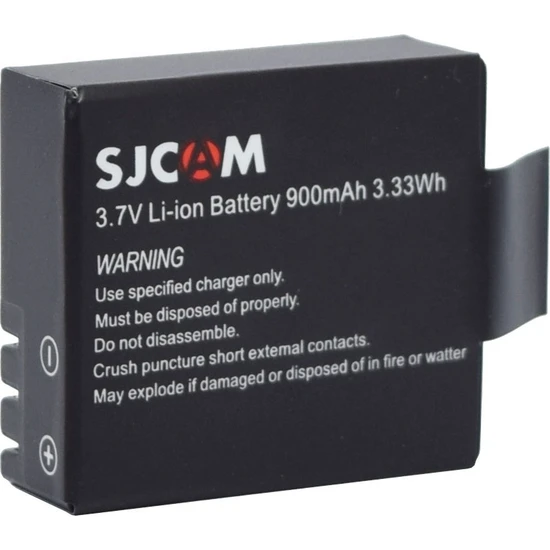 Sjcam SJ4000 SJ5000 M10 Uyumlu 3.7V Li-Ion 900 Mah 3.33 Wh Yedek Batarya Gplus SJ-900