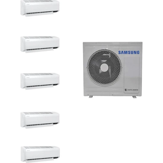 Samsung Wind Free Multi 1 + 5 AJ100TXJ5KH/EA 7 + 9 + 9 + 9 + 12 Iç 10 Kw Dış Ünite