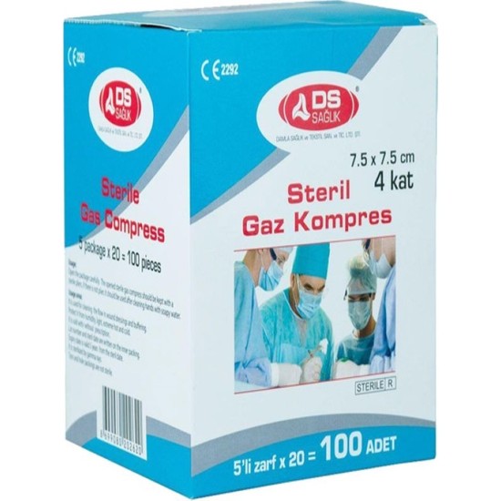 Damla Sağlık Steril Gaz Kompres 7.5x7.5 Cm 100 Adet Fiyatı