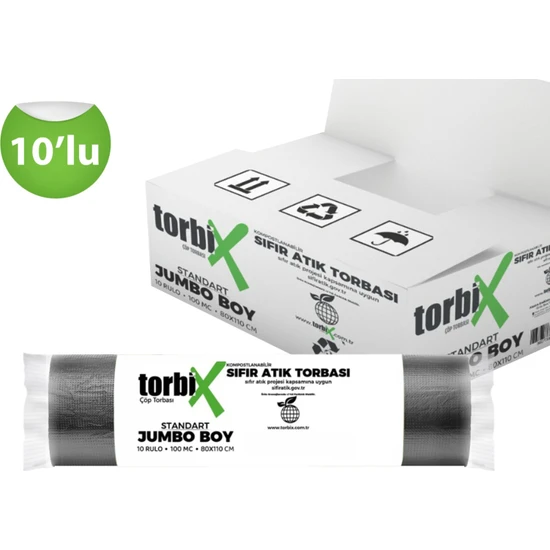 Torbix Sıfır Atık Jumbo Boy Çöp Torbası 80x110 cm