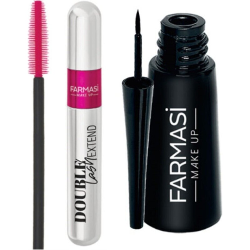 Farmasi Double Lash Extend Çift Etkili Maskara ve Kalın Uçlu Deeplook Dıplıner 4,5 G Kolay Uygulama