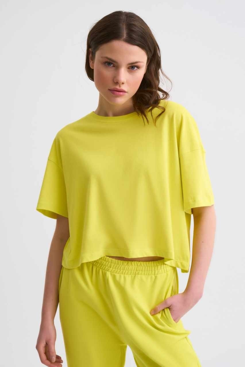 RECOLOR Cepli Regular Fit Bağcıklı Kadın Eşofman Altı - Sarı Sarı - L görsel 4