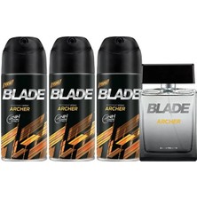 Blade Archer Edt 100ML Erkek Parfüm + 3 Adet 150ML Deodorant Seti