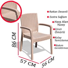 Çavdar Group Violet Trend Lüx Rattan Desen Bahçe Koltuğu Balkon Bahçe Teras Sandalye 6 Adet