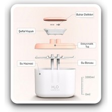 H2O Humidifier 3300 ml Ulrasonik Hava Nemlendirici Buhar Makinesi ve Aroma Difüzörü